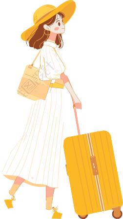 女生出行旅游元素