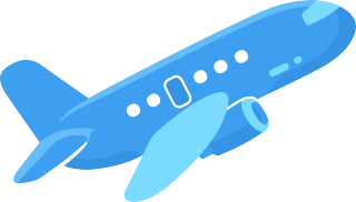 蓝色飞机插画