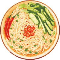 凉面清凉可口插画
