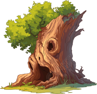 树洞插画素材