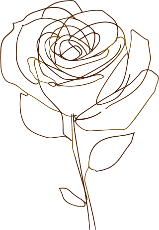 线条植物玫瑰矢量素材