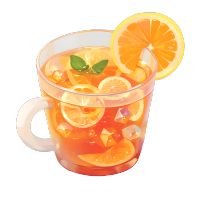3D水果茶模型插画