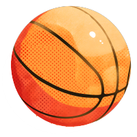 橙色篮球创意插图