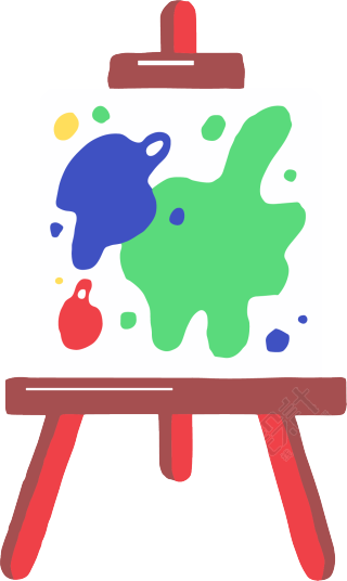 儿童绘画画架图标元素