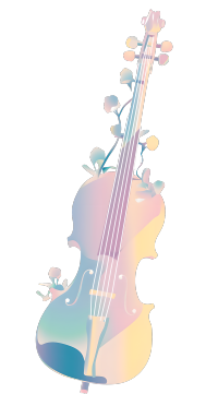 粉色小提琴图标插画