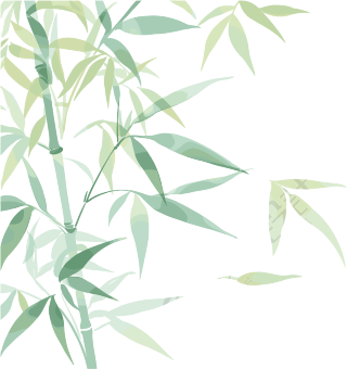 竹叶水彩风素材