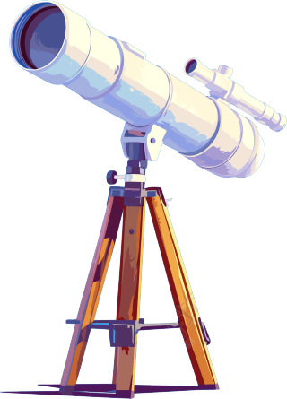 天文望远镜插画设计元素