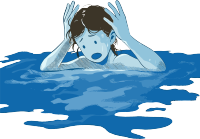 溺水男孩插画设计元素
