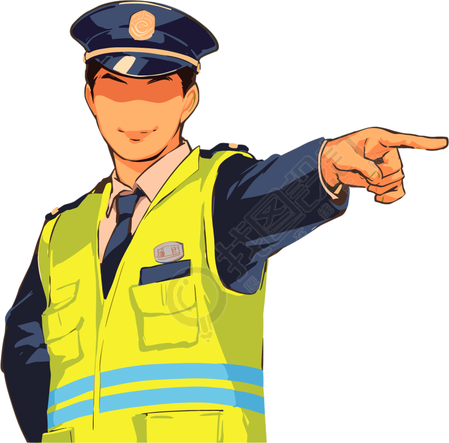 交警插画设计元素
