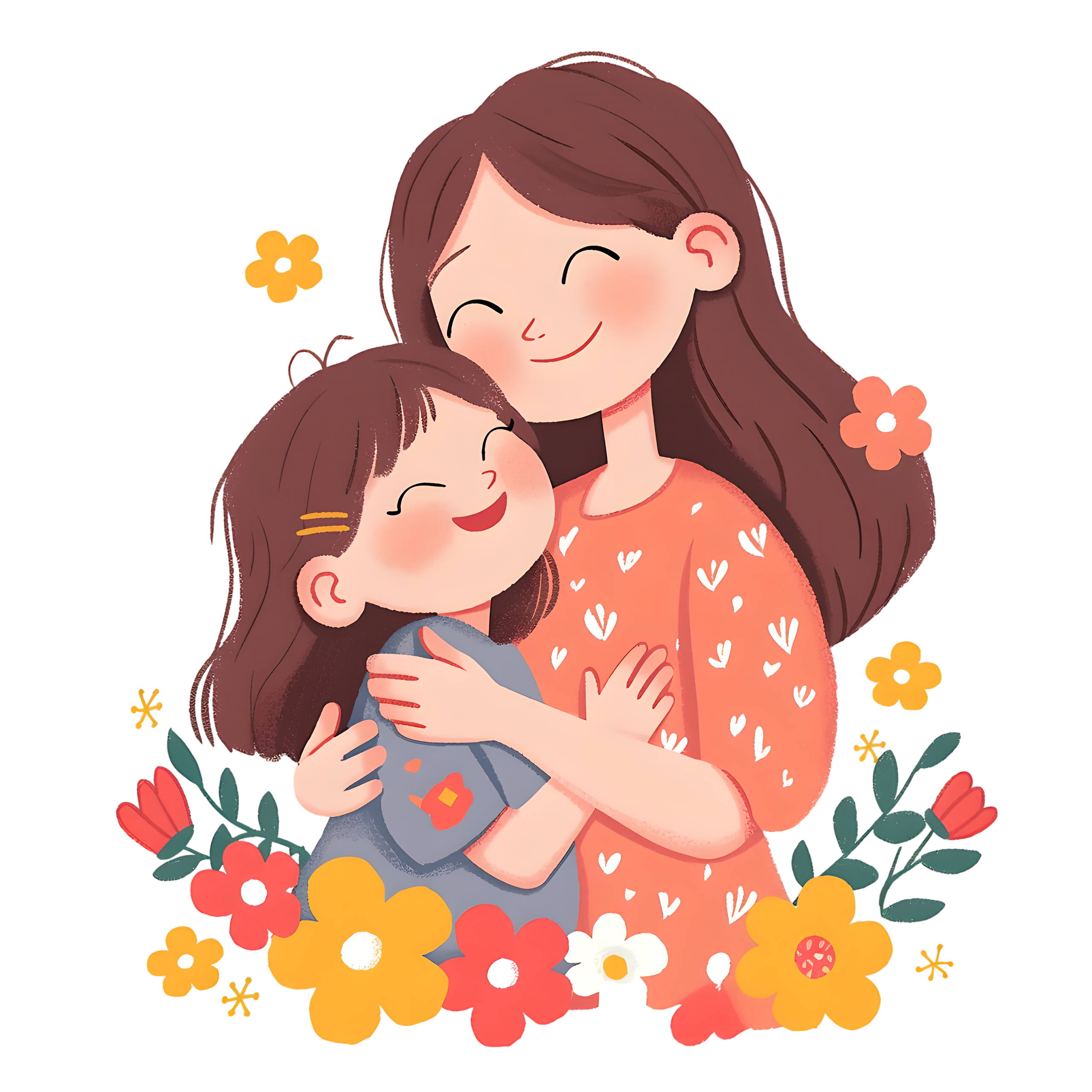 母女花朵插图