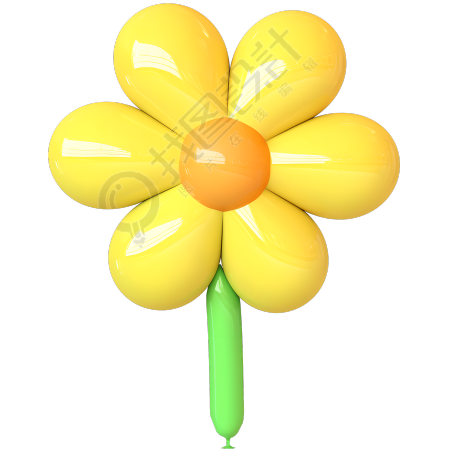 3D黄色小花素材