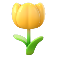 3D黄色小花插图