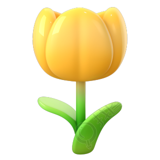 3D黄色小花插图