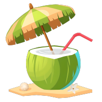 椰子水夏季清新元素