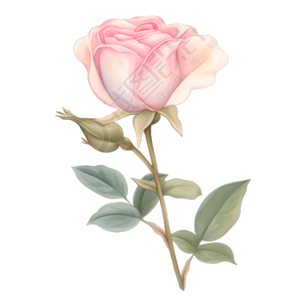 水彩植物玫瑰花插画
