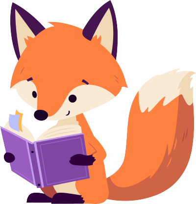 狐狸看书矢量素材