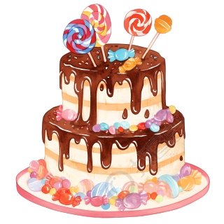 蛋糕儿童水彩插图