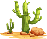沙漠仙人掌抗旱卡通插图