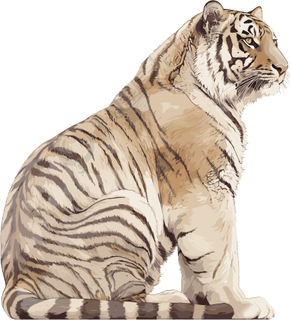 老虎珍稀动物元素