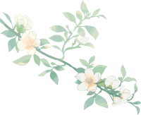 小白花水彩植物素材