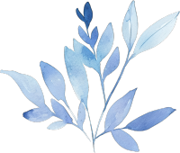 水彩叶子浅蓝色元素