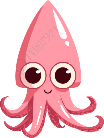 鱿鱼插画设计元素