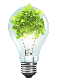 环保灯泡绿色能源插画
