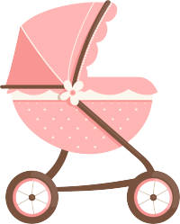 粉色婴儿车元素