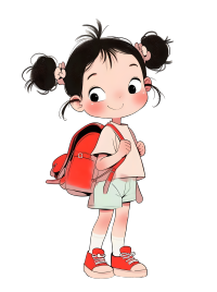 可爱小女孩卡通插画