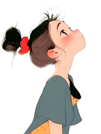 可爱小女孩丸子头插画