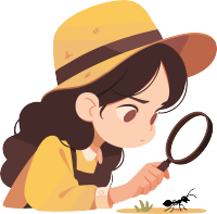 观察昆虫透明背景插画