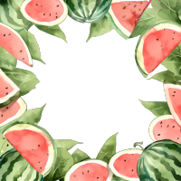 西瓜边框插画