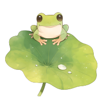 小青蛙荷叶露水插画