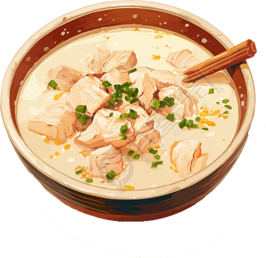 美味鸡汤插画