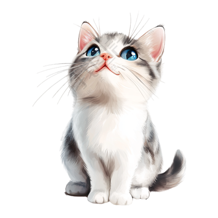 可爱猫咪卡通插图