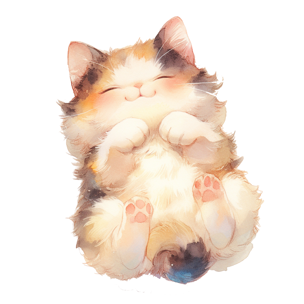 猫咪水彩画元素