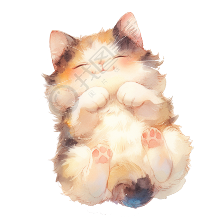 猫咪水彩画元素