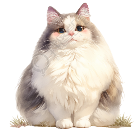 猫咪水彩画高清图形素材