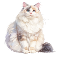 布偶猫可爱水彩插画
