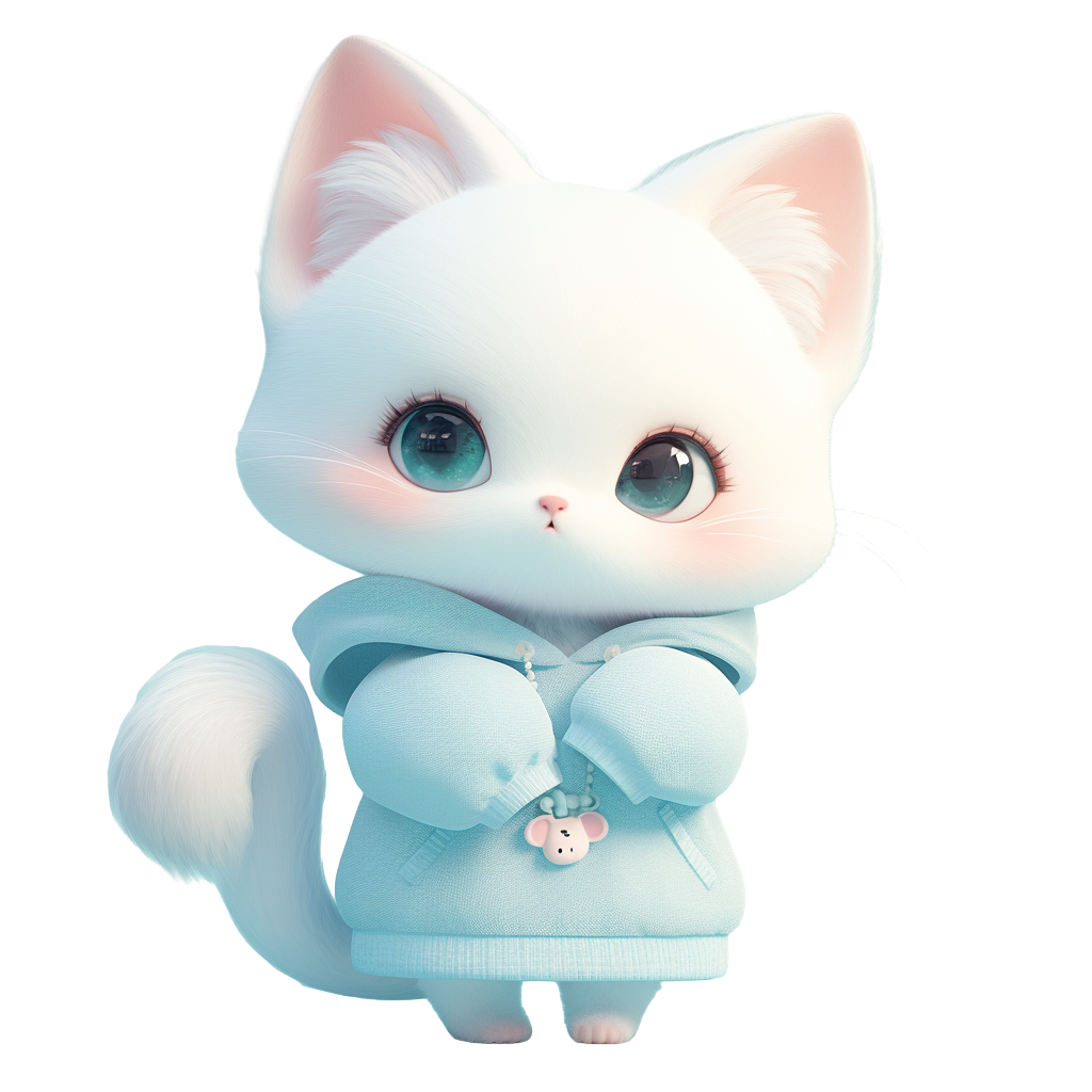 3D小猫可爱插画