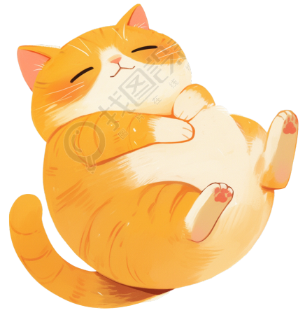 橘猫PNG创意插画
