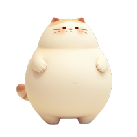 可爱胖猫透明背景插图