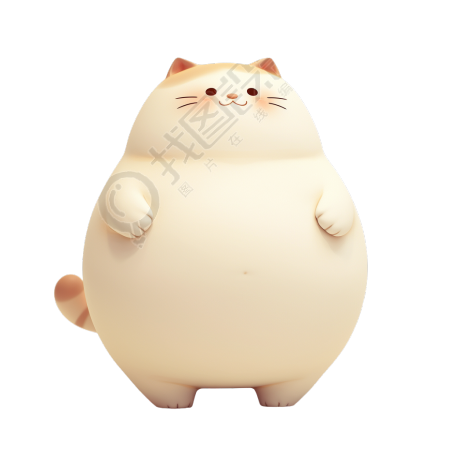 可爱胖猫透明背景插图