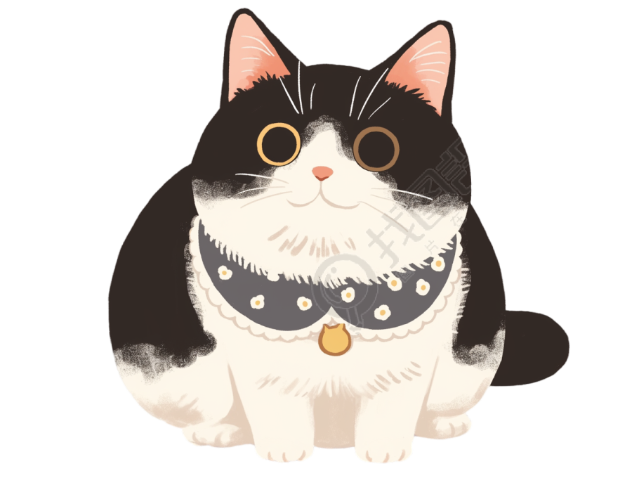 可爱胖猫元素