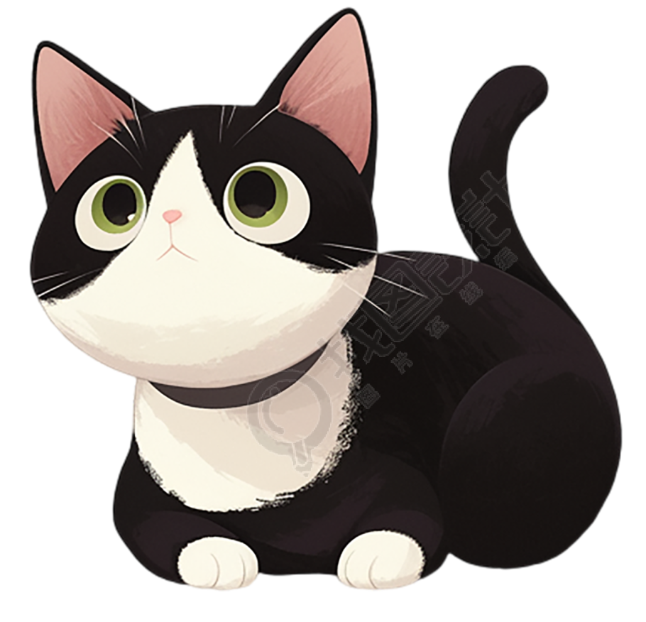 胖小猫卡通元素