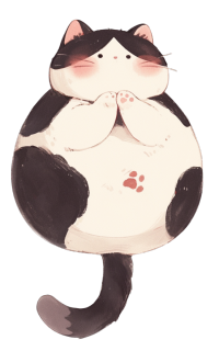 胖小猫动漫风插图