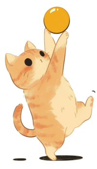 可爱猫咪玩球元素