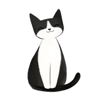 小猫简笔画素材