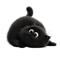 可爱憨态的黑猫PNG素材