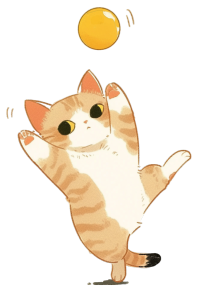 可爱猫咪玩球插画